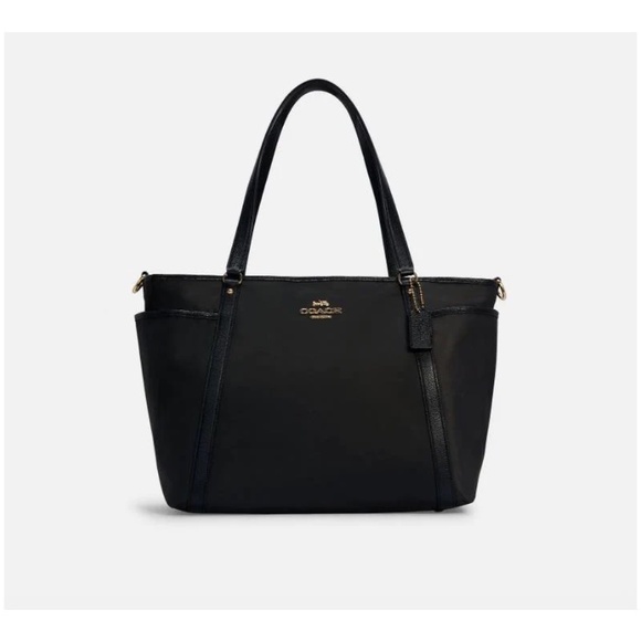 Coach Bags Coach Black Nylon Leather Baby Diaper Bag Nwt Poshmark